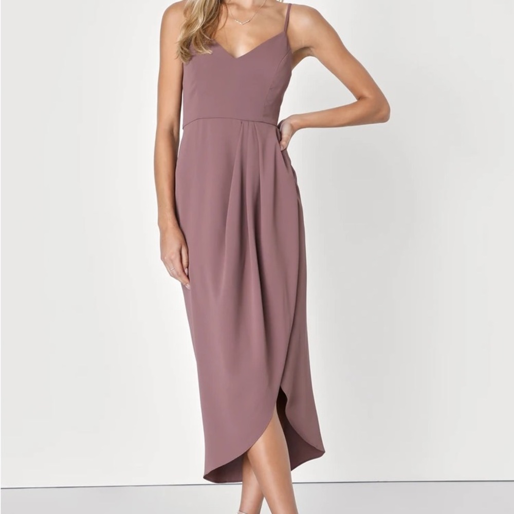 Lulus Reinette Mauve Purple Midi Dress